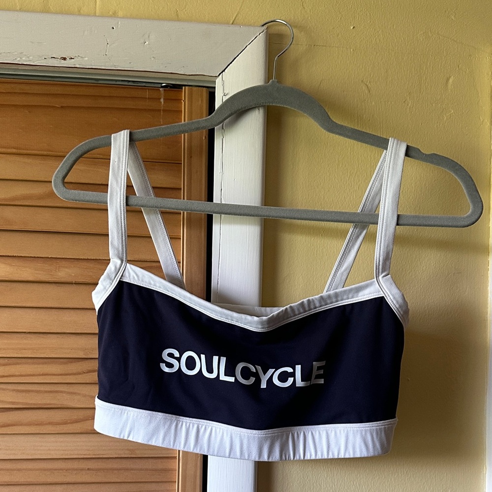 Splits59 x soulcycle Navy and White Strappy Sports Bra